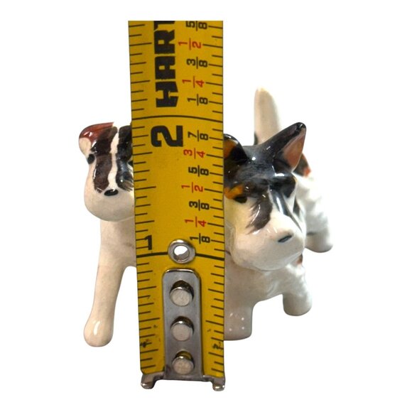 Vintage Japanese Lot 2 Miniature Scottie Terrier Dog Hand Painted Figurine Japan - Picture 5 of 10